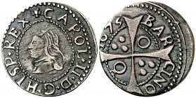1675. Carlos II. Barcelona. 1 croat. (Cal. 663). 2,35 g. Estrellas en leyenda. MBC.