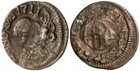 1711. Carlos III, Pretendiente. Barcelona. 1 ardit. (Cal. 50). 1,15 g. MBC-.