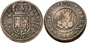 1719. Felipe V. Segovia. 4 maravedís. (Cal. 1991). 9,11 g. MBC-.