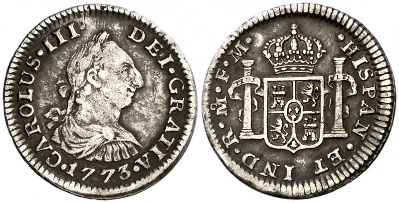 1773. Carlos III. México. FM. 1/2 real. (Cal. 1765). 1,62 g. MBC-/MBC.