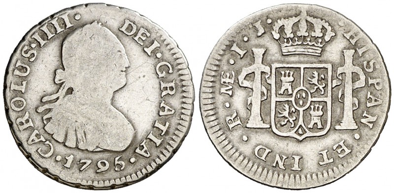 1795. Carlos IV. Lima. IJ. 1/2 real. (Cal. 1250). 1,62 g. Ex Áureo & Calicó 26/0...