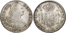 1802. Carlos IV. México. FT. 8 reales. (Cal. 698). 26,93 g. Hojita. MBC/MBC+.