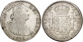 1806. Carlos IV. México. TH. 8 reales. (Cal. 705). 26,80 g. MBC-/MBC.