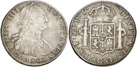 1807. Carlos IV. Potosí. PJ. 8 reales. (Cal. 731). 26,91 g. Leves rayitas. MBC/MBC+.