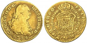 1792. Carlos IV. Madrid. MF. 1 escudo. (Cal. 491). 3,23 g. BC+/MBC-.