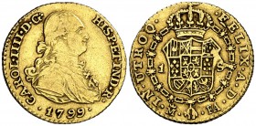 1799. Carlos IV. Madrid. FA. 1 escudo. (Cal. 498). 3,36 g. MBC-/MBC.