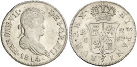 1814. Fernando VII. Catalunya. SF. 2 reales. (Cal. 861). 6 g. MBC+.