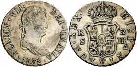 1832. Fernando XII. Sevilla. JB. 2 reales. (Cal. 1040). 5,81 g. MBC-/MBC.