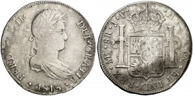 1813/1. Fernando VII. Lima. JP. 8 reales. (Cal. 479). 27,10 g. BC+.