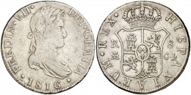 1816. Fernando VII. Madrid. GJ. 8 reales. (Cal. 505). 26,82 g. Canto rodado. MBC-.