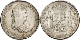 1813. Fernando VII. México. JJ. 8 reales. (Cal. 551). 26,82 g. Hojitas y golpecitos. MBC/MBC+.