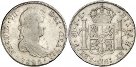 1825. Fernando VII. Potosí. JL. 8 reales. (Cal. 618). 26,99 g. MBC/MBC+.