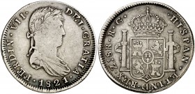 1821. Fernando VII. Zacatecas. RG. 8 reales. (Cal. 697). 26,71 g. MBC-/MBC.