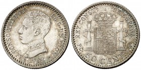1904*10. Alfonso XIII. PCV. 50 céntimos. (Cal. 62). 2,51 g. Bella. EBC+.