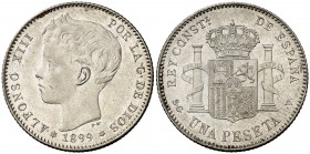 1899*1899. Alfonso XIII. SGV. 1 peseta. (Cal. 42). 4,96 g. EBC.