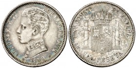 1903*1903. Alfonso XIII. SMV. 1 peseta. (Cal. 49). 4,93 g. EBC-.