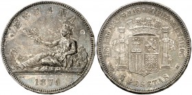 1870*1870. Gobierno Provisional. SNM. 5 pesetas. (Cal. 3). 25,07 g. EBC-.