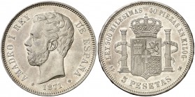 1871*1871. Amadeo I. SDM. 5 pesetas. (Cal. 5). 24,87 g. EBC-.