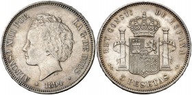 1894*1-94. Alfonso XIII. PGV. 5 pesetas. (Cal. 23). 24,83 g. MBC+.