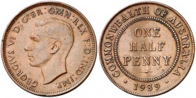 1939. Australia. Jorge VI. 1/2 penique. (Kr. 35). 5,60 g. CU. MBC+.