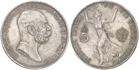 1908. Austria. Francisco José I. 5 coronas. (Kr. 2809). AG. 50 años de reinado. En cápsula PCGS MS64. EBC+.
