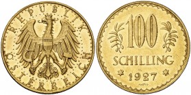 1927. Austria. 100 schilling. (Fr. 520) (Kr. 2842). 23,50 g. AU. EBC-.
