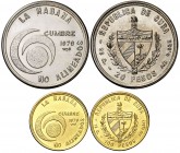1979. Cuba. 20 y 100 pesos. (Kr. 44 y 45 ) (Fr.9). 25,99 g (AG) y 12,04 g (AU). Lote de 2 monedas. Cumbre 1979. No alineados. S/C.