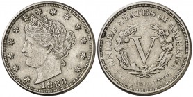 1883. Estados Unidos. 5 centavos. (Kr. 111). 4,91 g. CU-NI. MBC+.