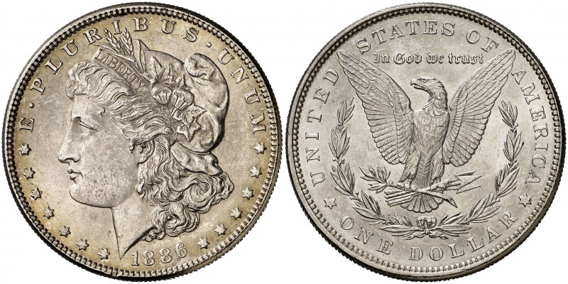 1886. Estados Unidos. Filadelfia. 1 dólar. (Kr. 110). 26,69 g. AG. Bella. EBC+.