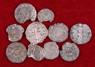 Lote de 10 monedas medievales francesas de ámbito occitano, varias con cospel faltado. MBC-/MBC+.