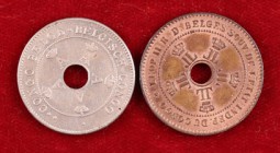 1888 y 1911. Congo. Administración Belga. 2 y 10 céntimos. CU / CU-NI. 2 monedas. EBC+.