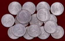 Cuba. 40 (catorce) y 50 centavos (tres). Lote de 17 monedas. A examinar. MBC+/EBC.