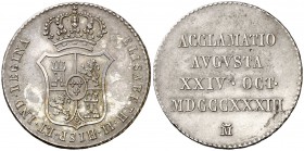 1833. Isabel II. Madrid. Módulo 2 reales. (Ha. 21) (V. 749) (V.Q. 13370). 6,04 g. MBC+.