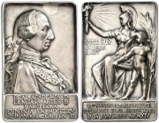 1914. Barcelona. 150º Aniversario de la Real Academia de Ciencas y Artes. (Cru.Medalless 1129). 43,52 g. 30x48 mm. Plata. Grabadores: E. Arnau y Hnos....