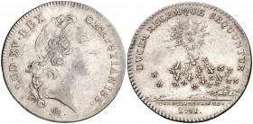 1731. Francia. Luis XV. Jetón. (Feu. 335). 8,48 g. AG. EBC-/EBC.