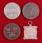 1888 y 1929. Lote de 4 medallas sobre las Exposiciones de Barcelona. A examinar. MBC/EBC.