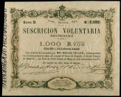 1870. La Tour de Peilz. 1000 reales de vellón. (Ed. 199). 30 de mayo. Serie D. Raro así. S/C-.