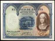 1927. 500 pesetas. (Ed. C3) (Ed. 352). 24 de julio, Isabel la Católica. MBC+.