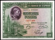 1928. 500 pesetas. (Ed. C7) (Ed. 356). 15 de agosto, Cardenal Cisneros. S/C-.