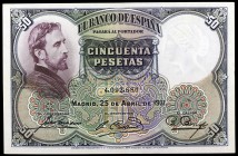 1931. 50 pesetas. (Ed. C10) (Ed. 359). 25 de abril, Rosales. Leve doblez. EBC-.