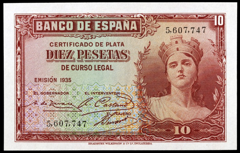 1935. 10 pesetas. (Ed. C15) (Ed. 364). Sin serie. S/C.