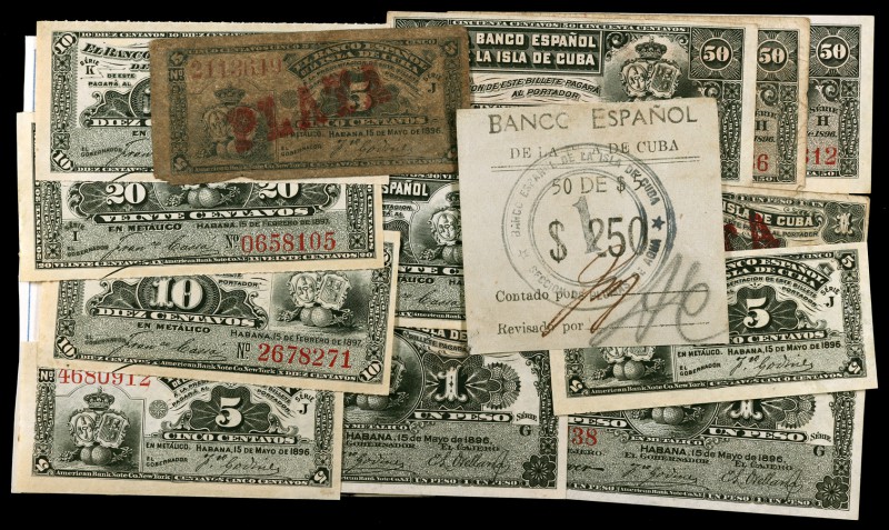 El Banco Español de la Isla de Cuba. 5 (tres), 10 (dos), 20 (dos), 50 centavos (...