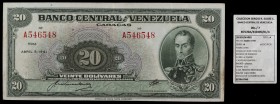 1941. Venezuela. Banco Central. ABNC. 20 bolívares. (Pick 32a) (Sucre 20A/7). 5 de abril. Serie A de seis dígitos. Escaso. MBC.