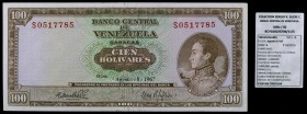 1967. Venezuela. Banco Central. TDLR. 100 bolívares. (Pick 48e) (Sucre 100D/82). 8 de agosto. Serie S de siete dígitos. EBC-.