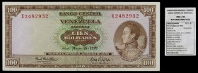 1970. Venezuela. Banco Central. TDLR. 100 bolívares. (Pick 48g) (Sucre 100D/86). 26 de mayo. Serie X de siete dígitos. EBC+.