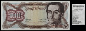 1974. Venezuela. Banco Central. BDDK. 100 bolívares. (Pick 55b) (Sucre 100E/100). 5 de marzo. Serie E de siete dígitos. EBC-.