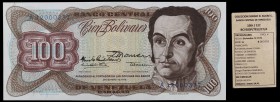1978. Venezuela. Banco Central. BDDK. 100 bolívares. (Pick 55e) (Sucre 100F/122). 12 de diciembre. Numeración baja. Serie A de ocho dígitos. Billete f...