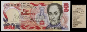 1980. Venezuela. Banco Central. TDLR. 100 bolívares. (Pick 59) (Sucre 100G/151). 29 de enero. Serie A de ocho dígitos. Billete firmado a mano por el P...