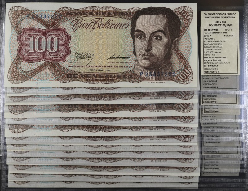 1981. Venezuela. Banco Central. BDDK. 100 bolívares. (Pick 55g) (Sucre 100F/153)...