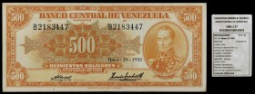 1958. Venezuela. Banco Central. ABNC. 500 bolívares. (Pick 37b) (Sucre 500D/27). 29 de mayo. Serie B de siete dígitos. Escaso. EBC-.